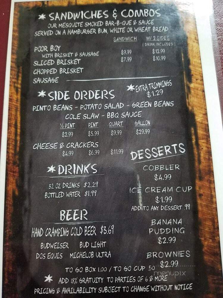 Mr. G's - Corpus Christi, TX menu_pic