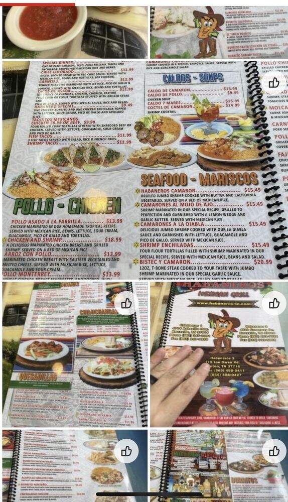 Habaneros Mexican Restaurant - Knoxville, TN menu_pic