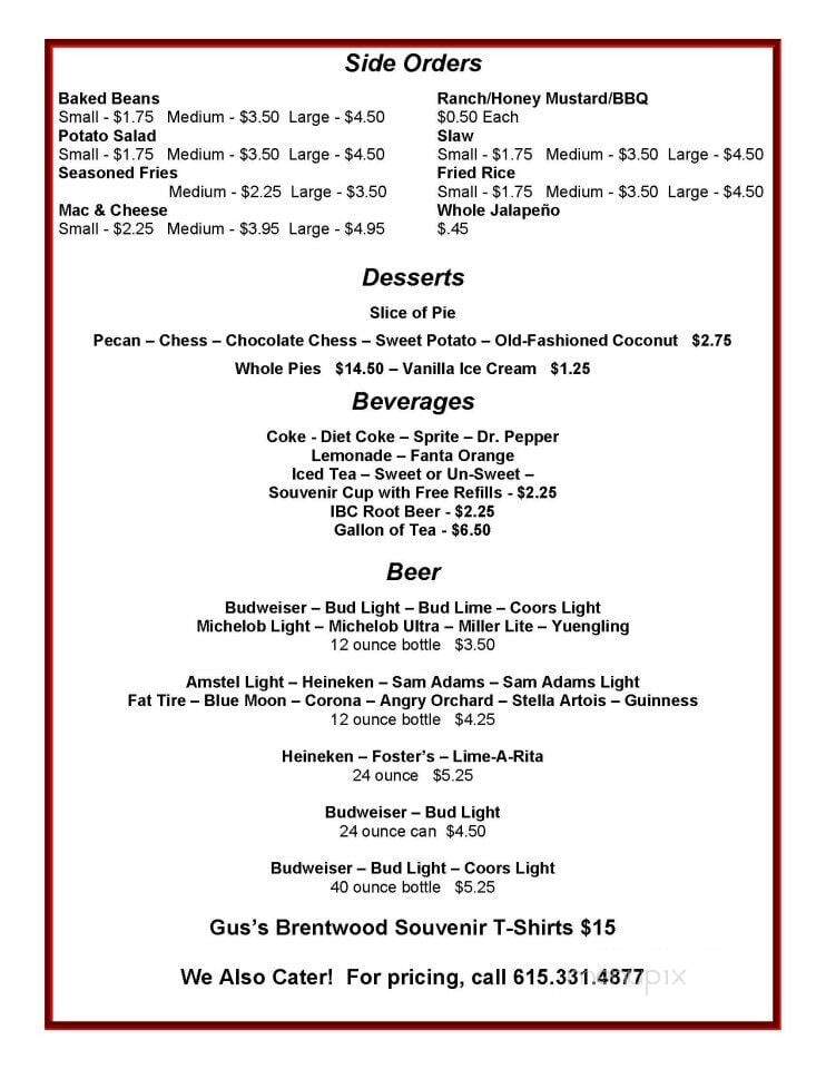 Gus's World Famous Hot & Spicy Fried Chicken - Brentwood, TN menu_pic