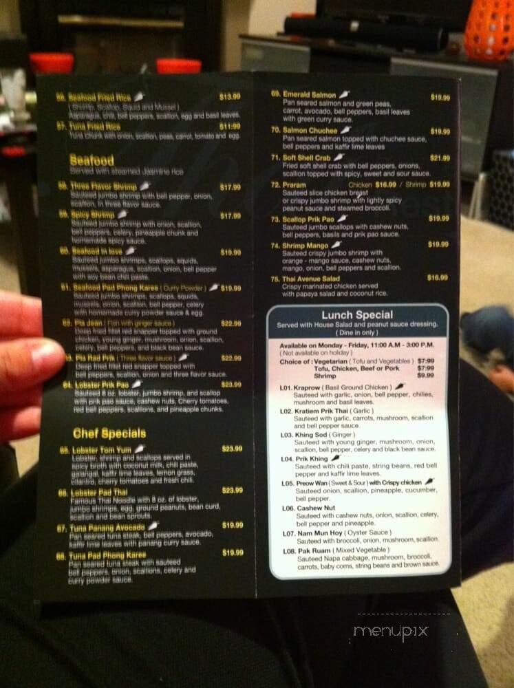 Thai Avenue Restaurant - Allentown, PA menu_pic