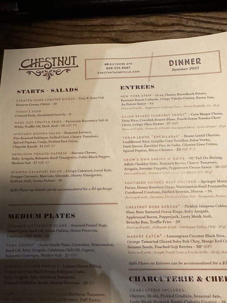 Chestnut - Asheville, NC menu_pic