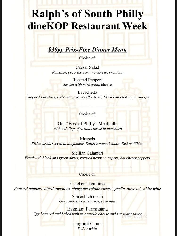 Ralph's Of South Philly - King Of Prussia, PA menu_pic