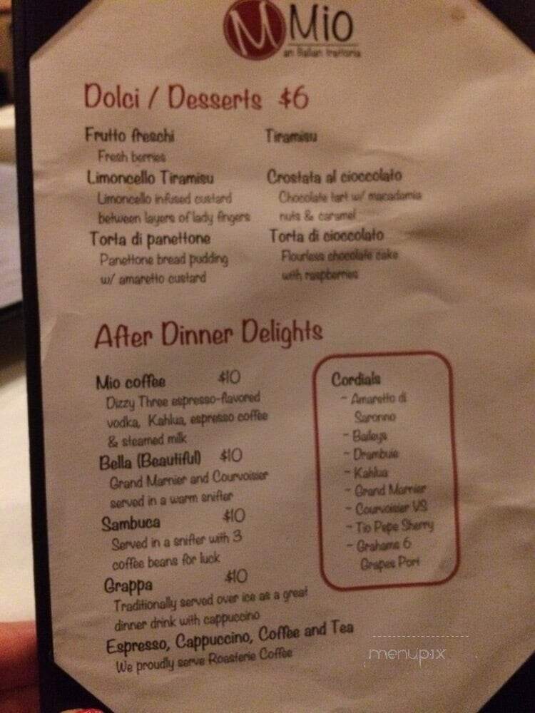 Mio - An Italian Trattoria - Leawood, KS menu_pic