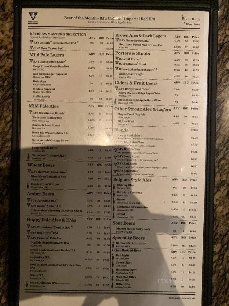BJ's Restaurant and Brewhouse - Lubbock, TX