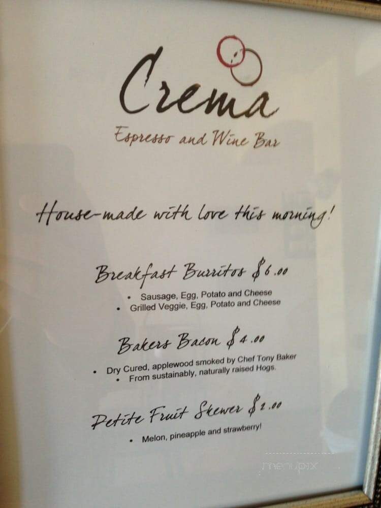 Crema - Pacific Grove, CA menu_pic