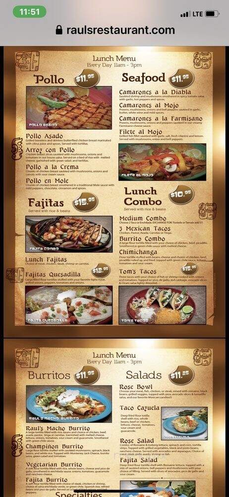Raul's - Portland, OR menu_pic