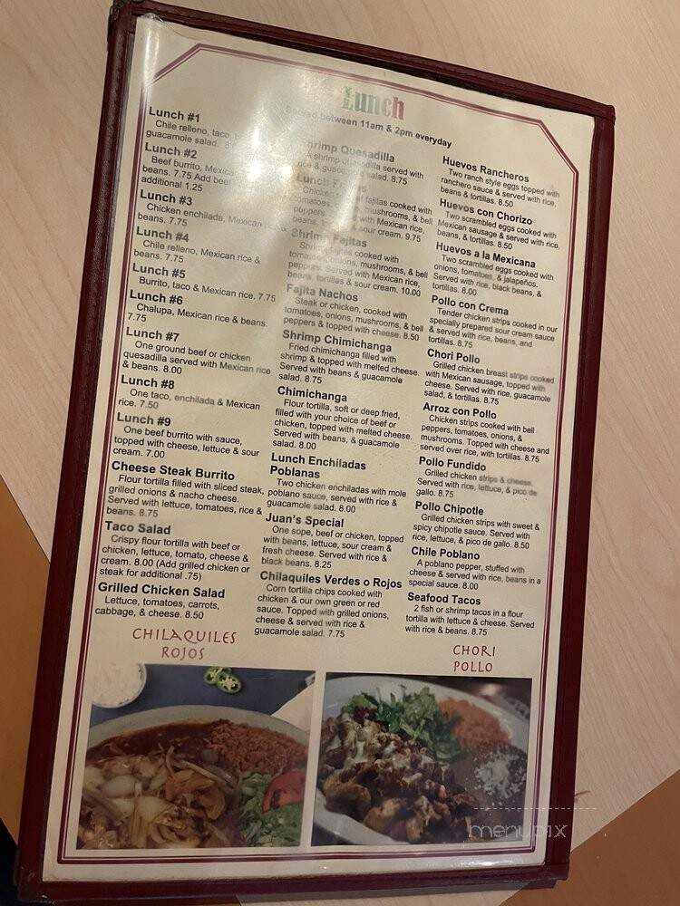 El Tapatia - Rock Hill, SC menu_pic