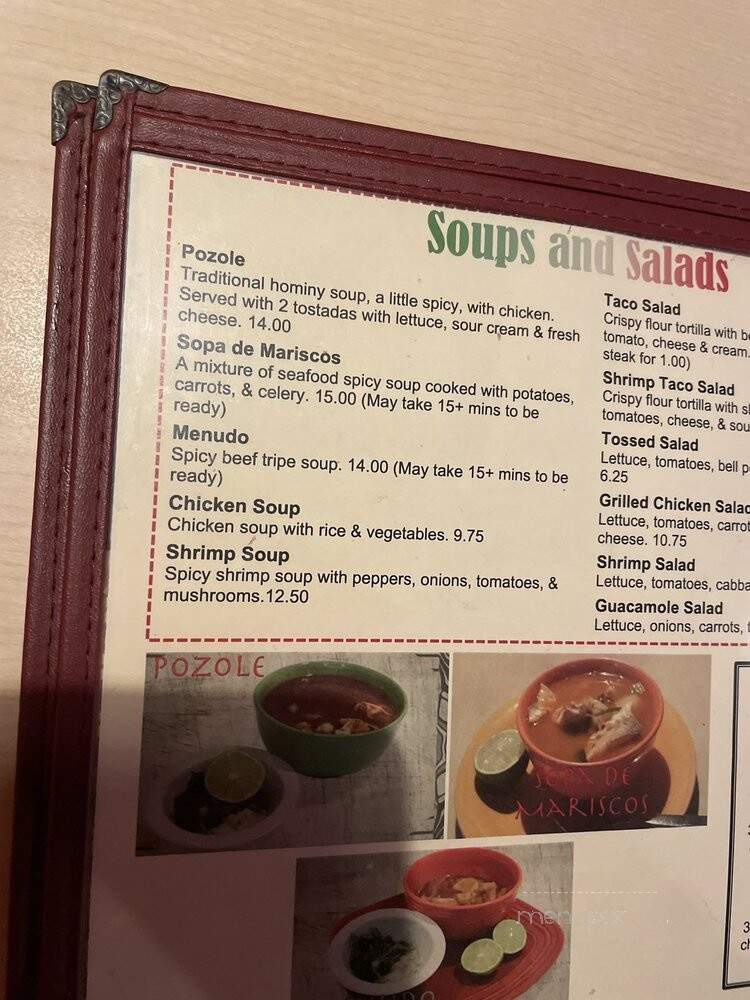 El Tapatia - Rock Hill, SC menu_pic