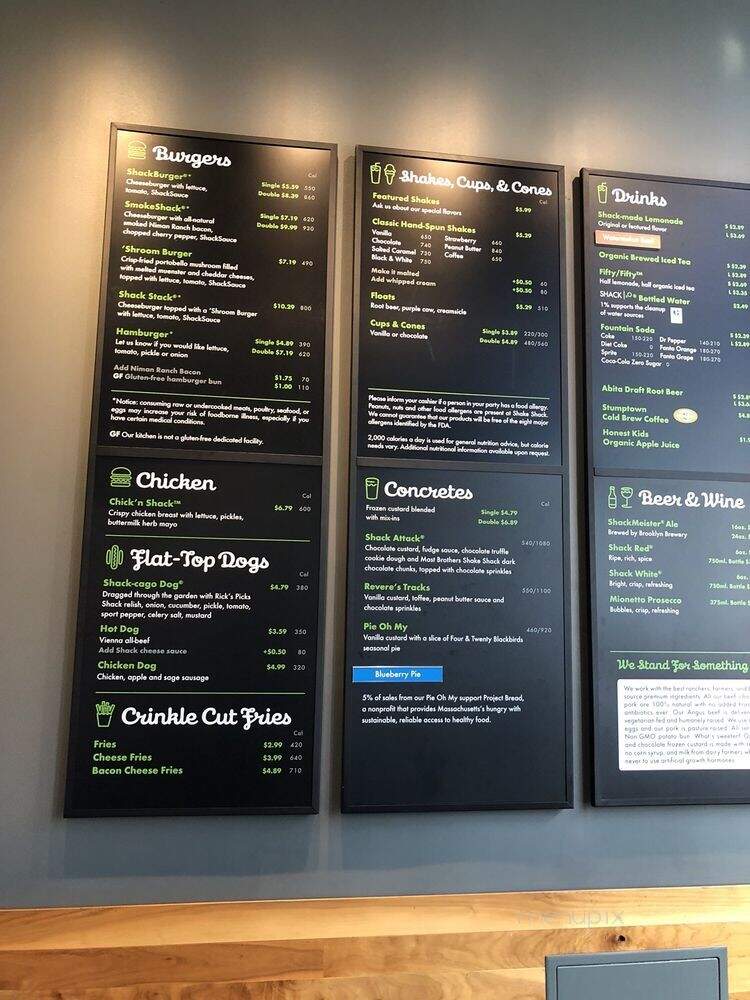 Shake Shack - Chestnut Hill, MA menu_pic