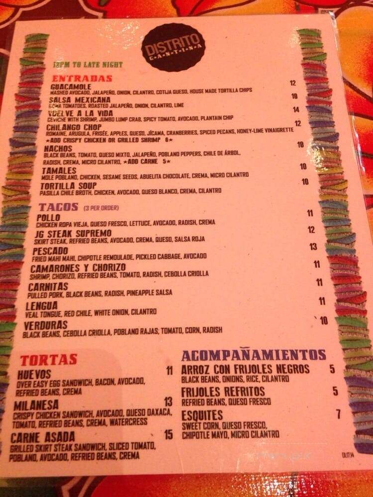 Distrito Cantina - Atlantic City, NJ menu_pic