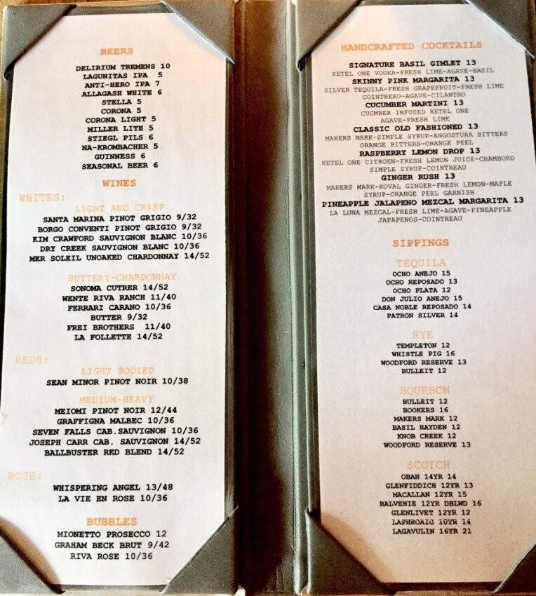 Trifecta Grill - Winnetka, IL menu_pic