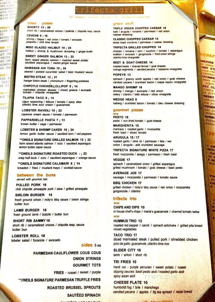 Trifecta Grill - Winnetka, IL menu_pic