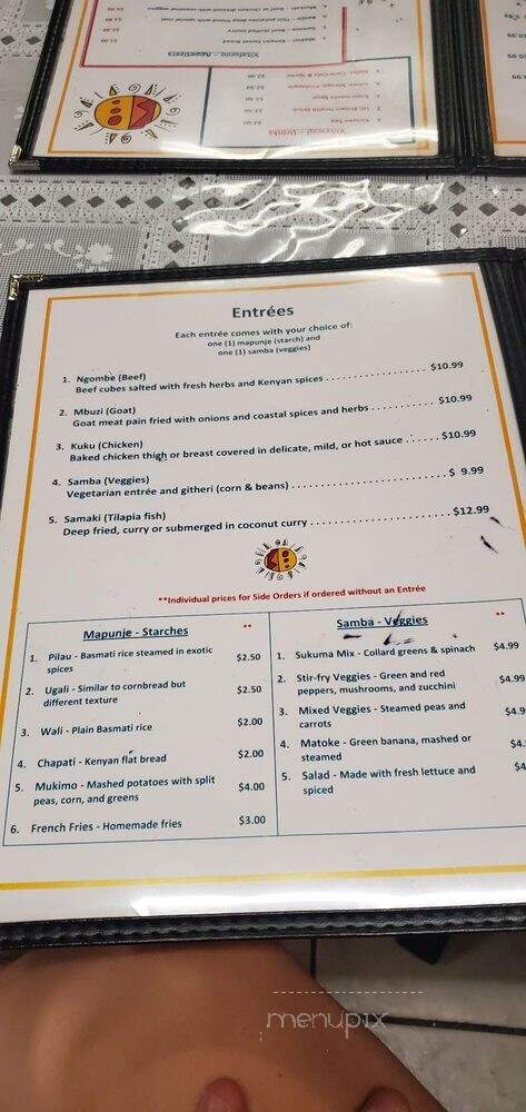 Safari Njema Restaurant - Seattle, WA menu_pic