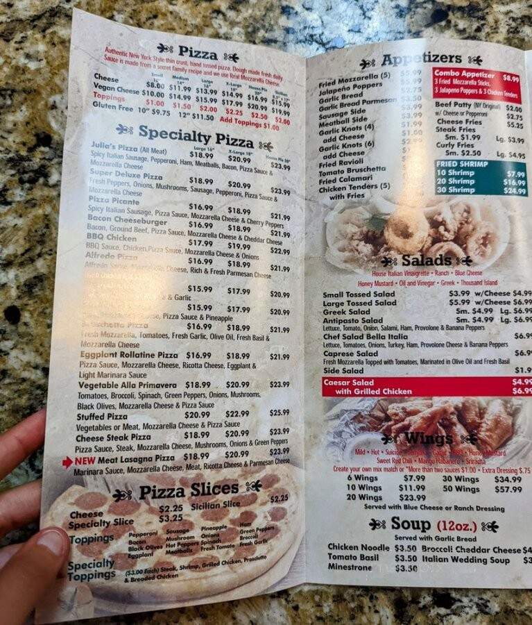 Julia's Pizza - Orlando, FL menu_pic