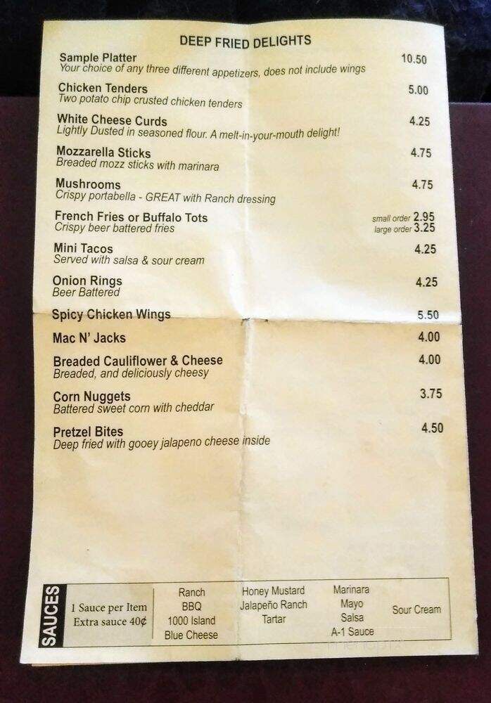 Sly's Midtown Salooon and Grill - Sheboygan, WI menu_pic