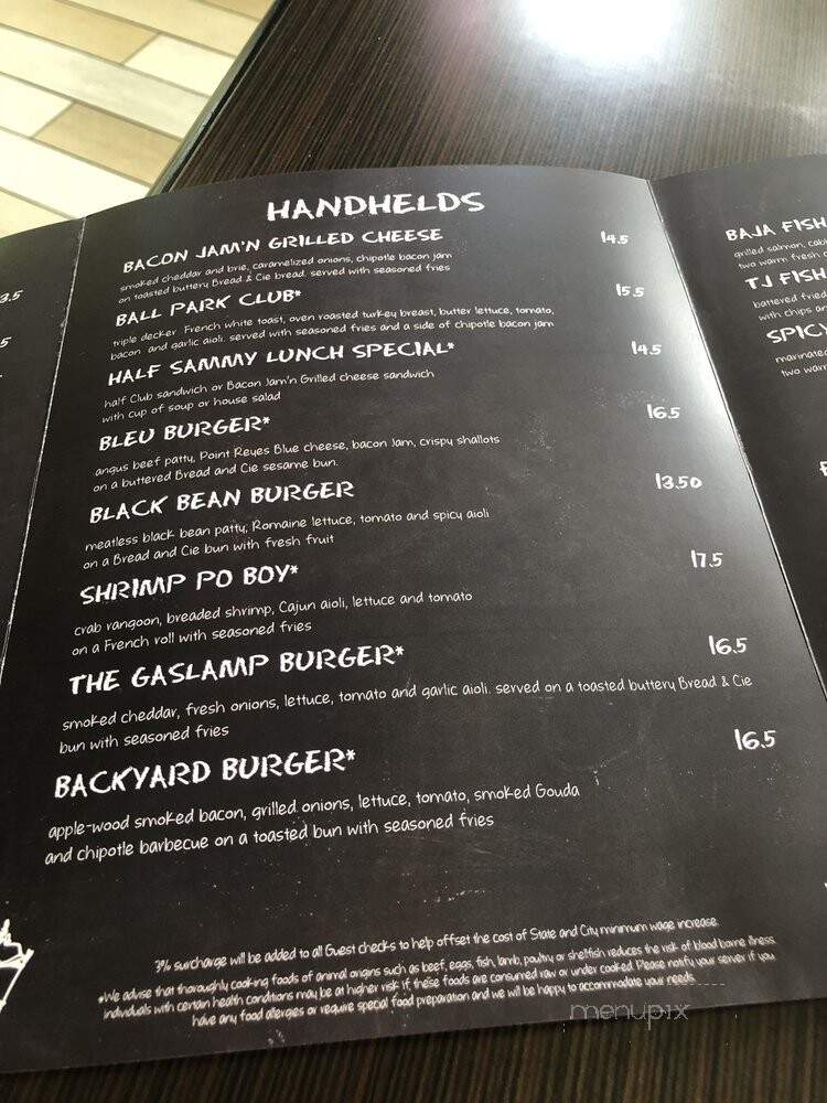 Table 509 - San Diego, CA menu_pic