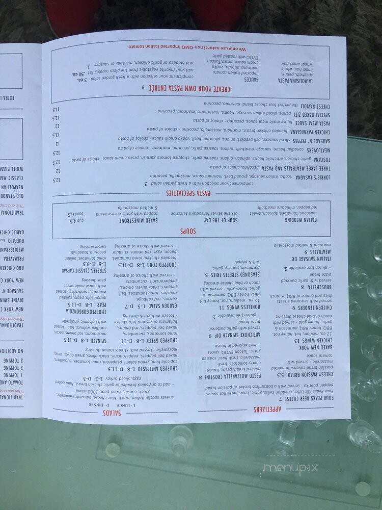 Streets of New York Pizza and Pasta - Las Vegas, NV menu_pic
