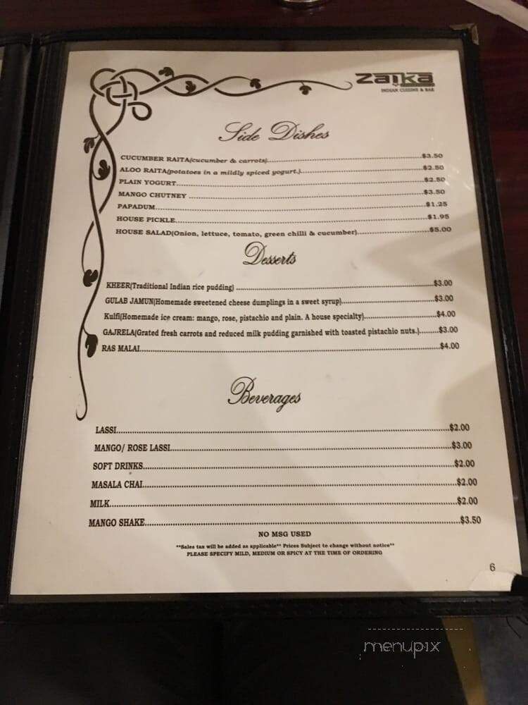 Zaika Indian Cuisine - Bakersfield, CA