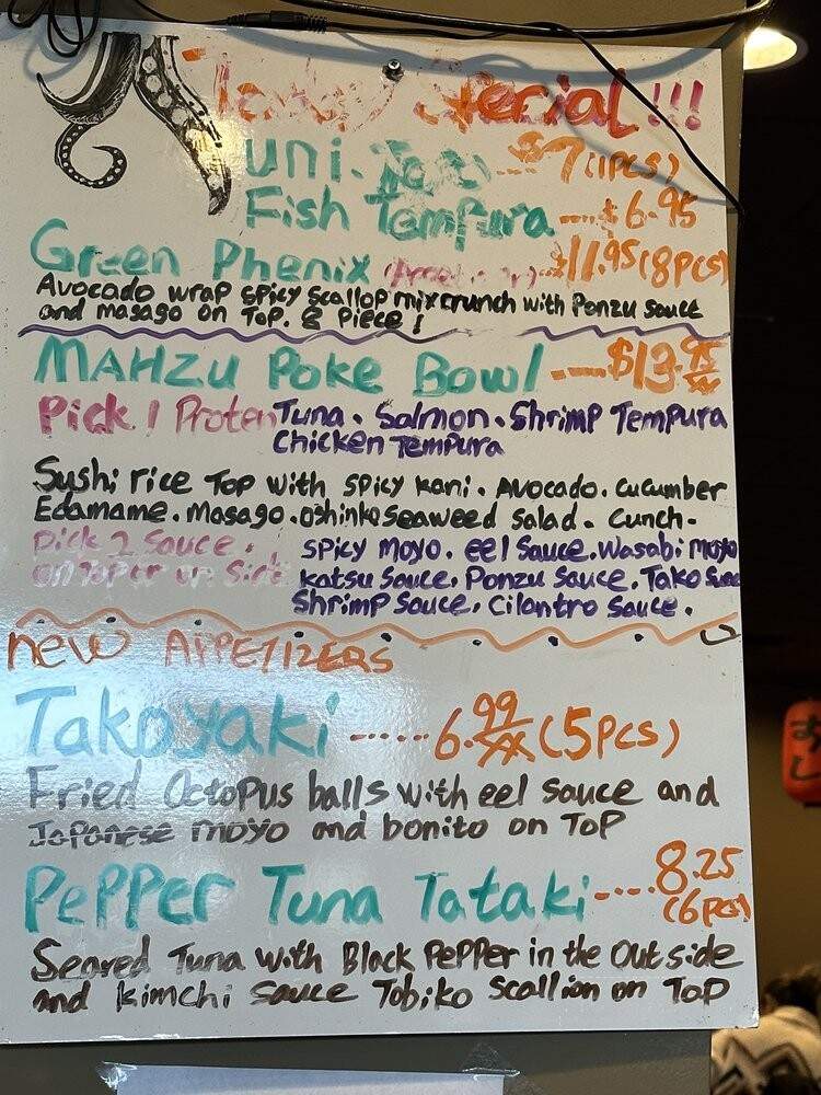 Mahzu Sushi Grill - Gainesville, FL menu_pic