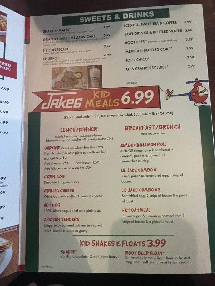 Jake's Burgers - Grapevine, TX menu_pic
