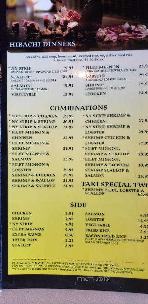 Taki Japanese Sushi & Hibachi Restaurant - Dacula, GA menu_pic