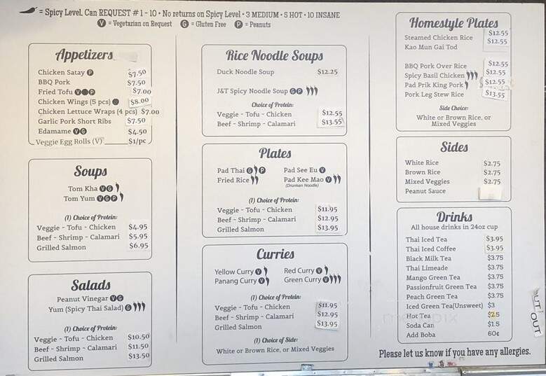 J & T Thai Street Food - San Diego, CA menu_pic