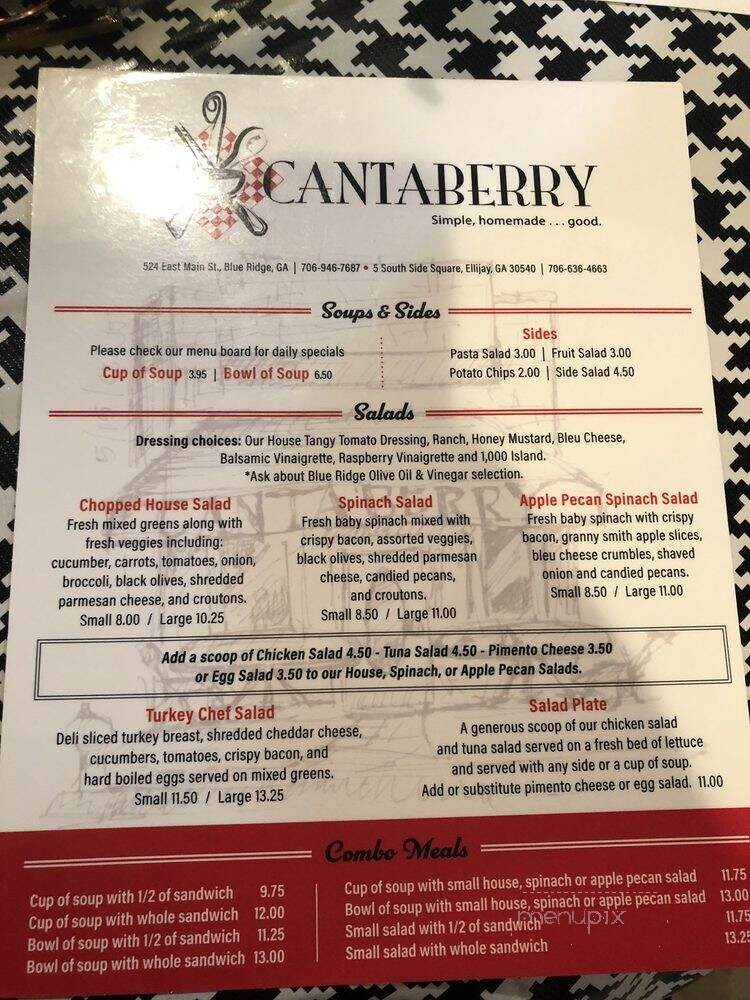 Cantaberry Restaurant - Blue Ridge, GA menu_pic