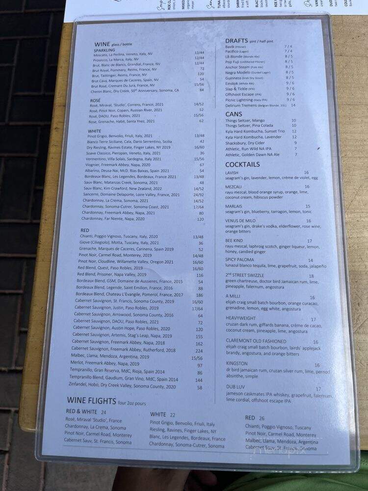 Roe. Restaurant Fish Market - Long Beach, CA menu_pic