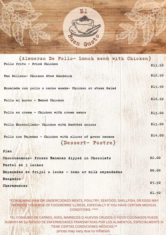 El Buen Gusto Panaderia y Pasteleria - Charlotte, NC menu_pic