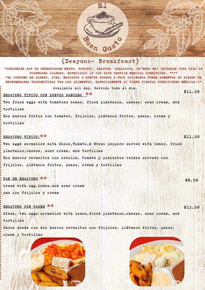 El Buen Gusto Panaderia y Pasteleria - Charlotte, NC menu_pic