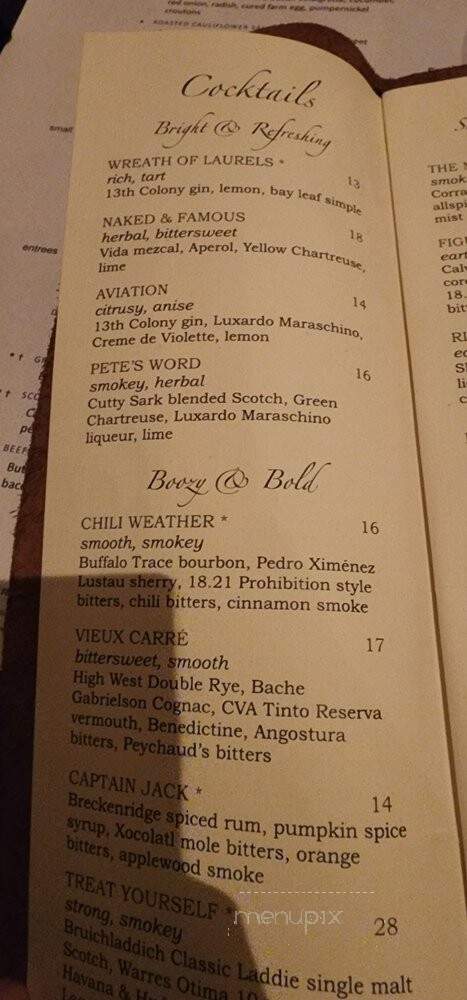 Dovetail - Macon, GA menu_pic
