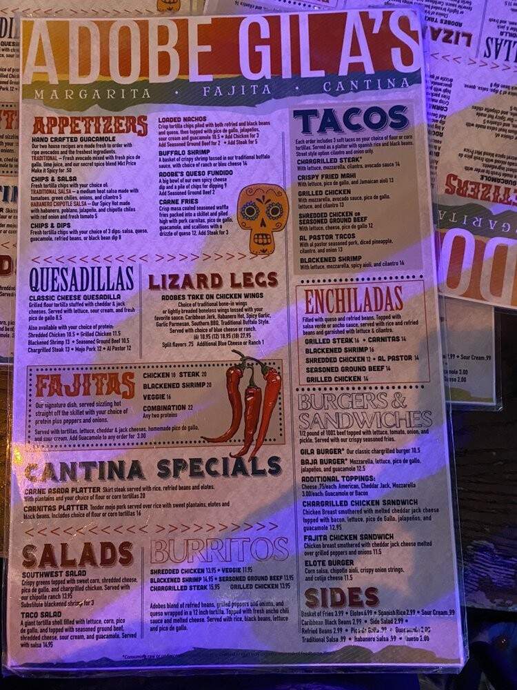 Adobe Gila's - Rosemont, IL menu_pic