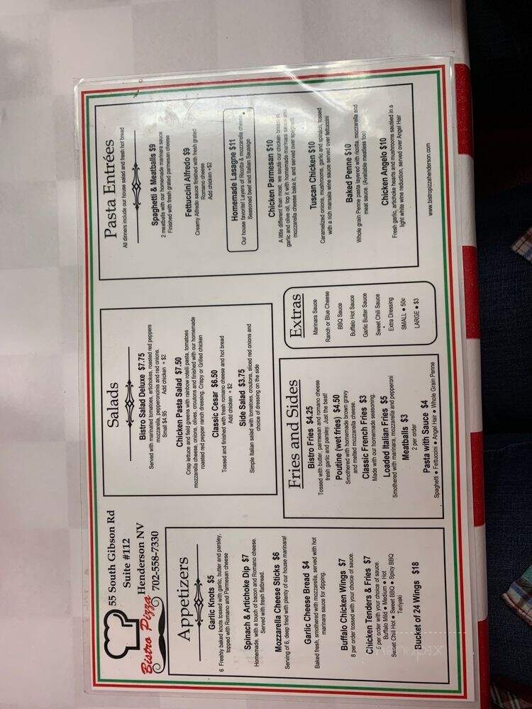 Bistro Pizza - Henderson, NV menu_pic