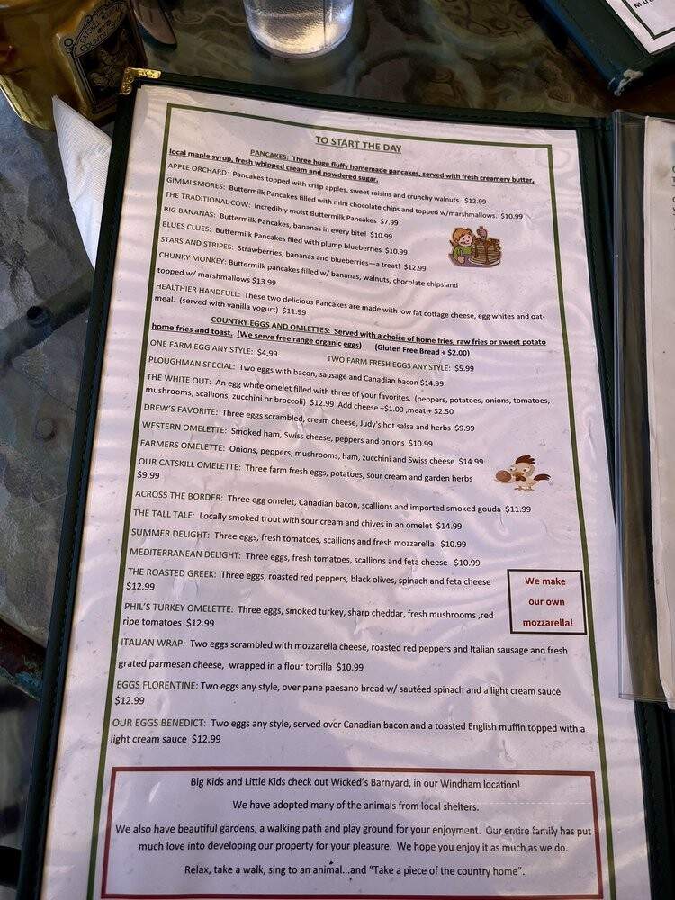 Catskill Mountain Country Store & Restaurant - Windham, NY menu_pic
