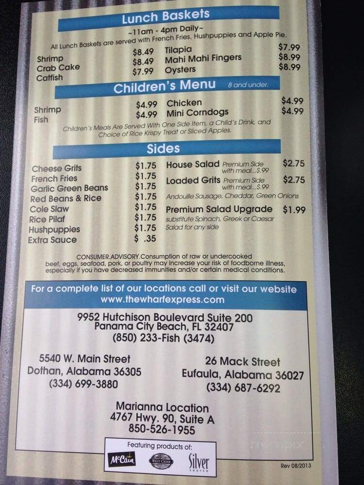 Wharf Express - Dothan, AL menu_pic