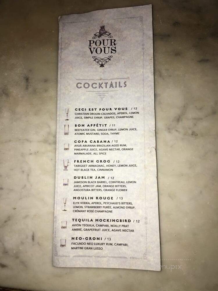 Pour Vous - Los Angeles, CA menu_pic