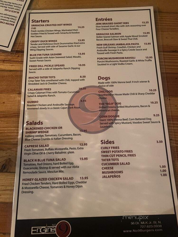 Engine No9 - St Petersburg, FL menu_pic