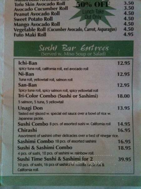 Sushi Time 560 - Bethpage, NY menu_pic