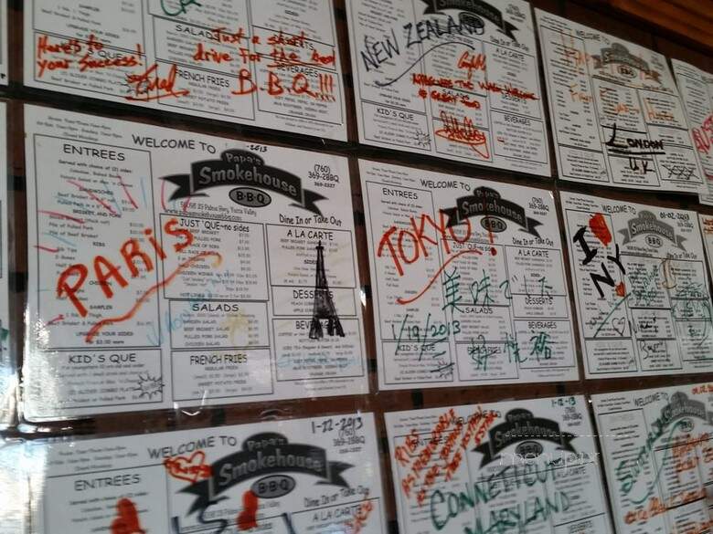 Papa's Smokehouse BBQ - Yucca Valley, CA menu_pic