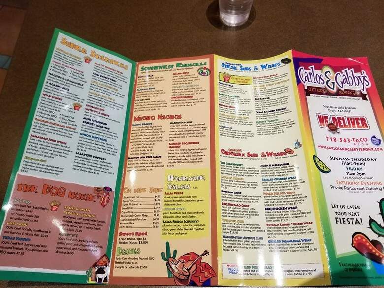 Carlos and Gabby's - Bronx, NY menu_pic