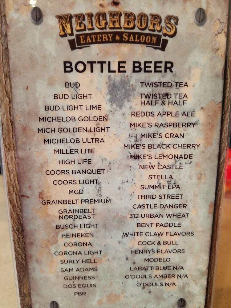 Neighbors Saloon and Eatery - Albertville, MN menu_pic