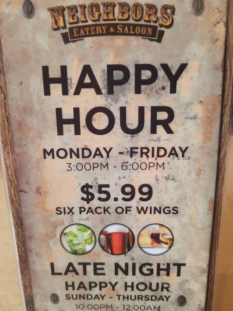Neighbors Saloon and Eatery - Albertville, MN menu_pic