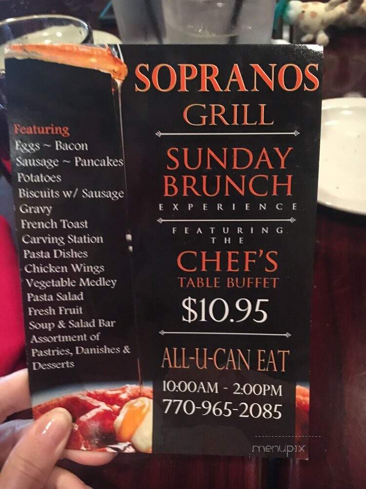Sopranos Grill - Braselton, GA menu_pic