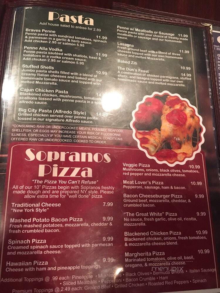 Sopranos Grill - Braselton, GA menu_pic