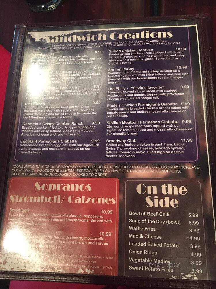 Sopranos Grill - Braselton, GA menu_pic