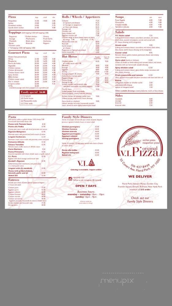 Original V.I.Pizza - Floral Park, NY menu_pic