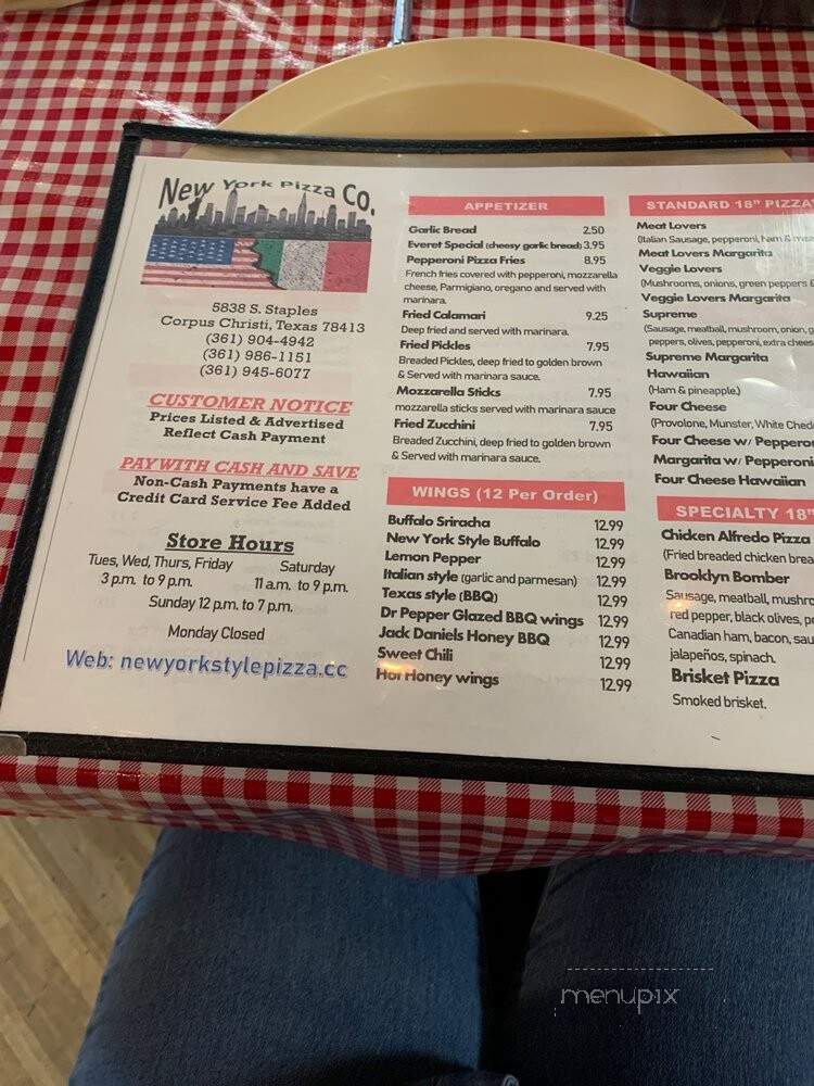 Authentic New York Pizza - Corpus Christi, TX menu_pic