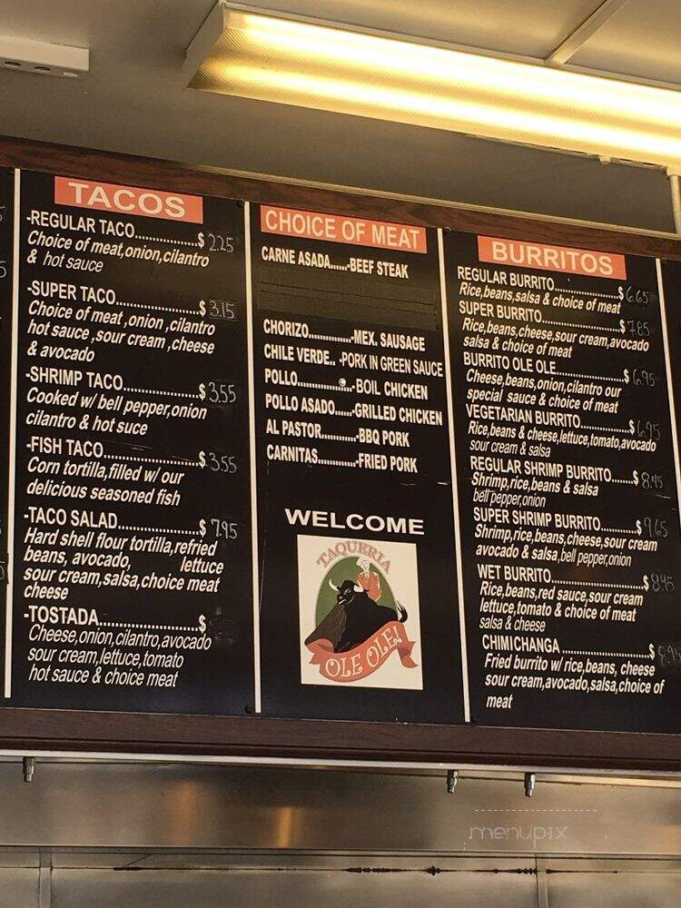 Ole Ole Burrito Express - Oakland, CA menu_pic