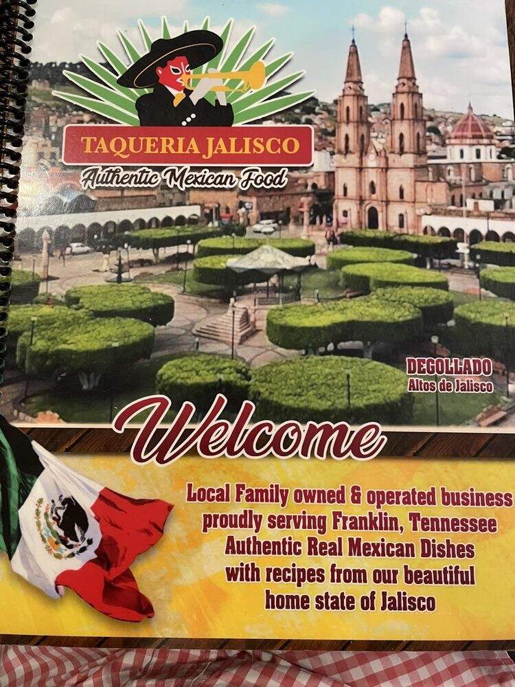 Restaurante Taqueria Jalisco - Franklin, TN menu_pic