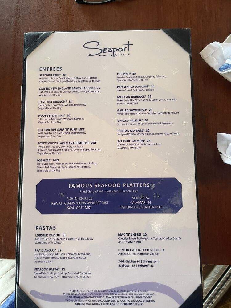 Seaport Grille - Gloucester, MA menu_pic
